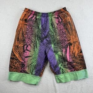 Vintage‎ Big Sur Shorts Mens Medium Neon Tropical Cotton Made USA Surf 80s